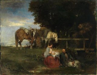 Repos au bord de la forêt - Hans von Marées — artwork view