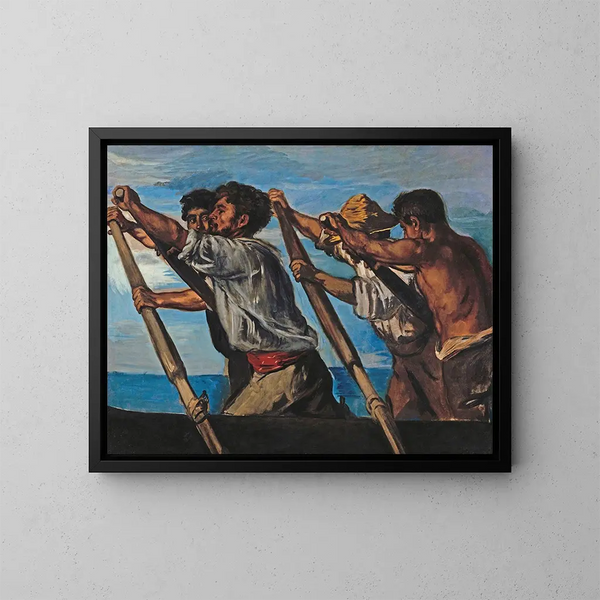 The rowers - Hans von Marées — framed artwork on a wall