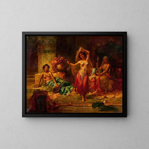 Divertissement van het harem - Hans Zatzka — ingelijst kunstwerk aan de muur