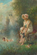 Liefde aan de rivieroever - Hans Zatzka — weergave van het kunstwerk