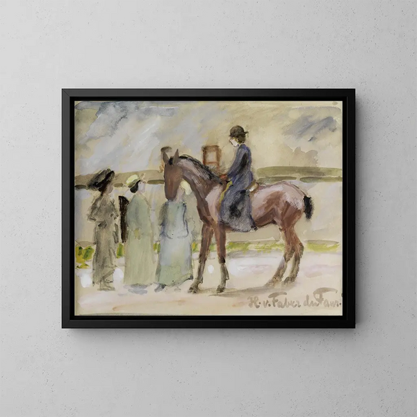 Cavalier in blue dress - Hans von Faber du Faur — framed artwork on a wall