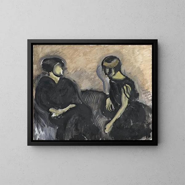 Two Ladies - Harald Giersing — framed artwork on a wall