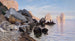 Scene aan de kust in Capri - Harald Jerichau — weergave van het kunstwerk