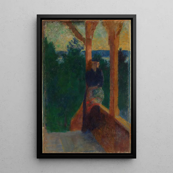 Sur la véranda - Harald Sohlberg — ingelijst kunstwerk aan de muur