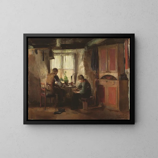 A country cobbler - Harriet Backer — framed artwork on a wall