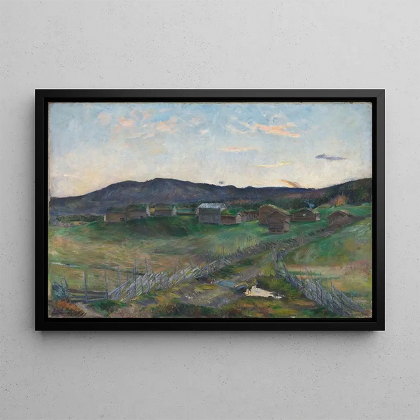 Autumn at Strølsjen - Harriet Backer — framed artwork on a wall