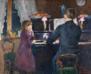 Grote Broer speelt - Harriet Backer — weergave van het kunstwerk