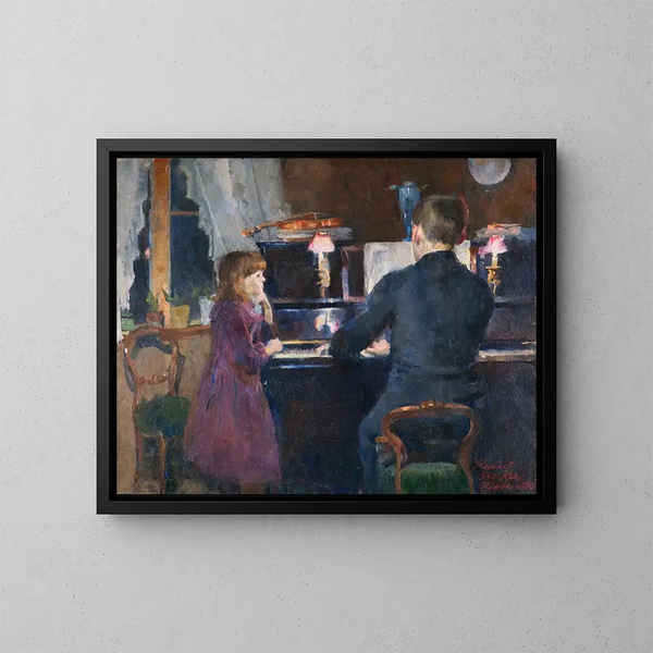 Grand Frère joue - Harriet Backer — framed artwork on a wall