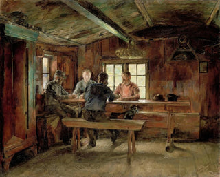 De Kaartspelers - Harriet Backer — weergave van het kunstwerk