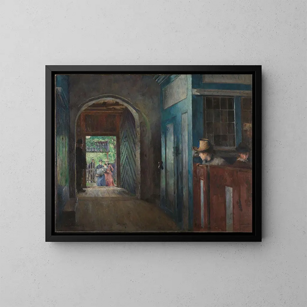 Baptism in the Church of Tanum - Harriet Backer — framed artwork on a wall