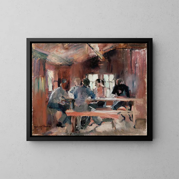 Study for the card players - Harriet Backer — framed artwork on a wall
