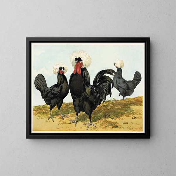 Polish painting with a white crest - Harrison Weir — framed artwork on a wall