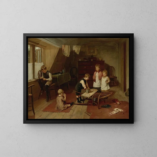 van Kinderen die spelen - Harry Brooker — ingelijst kunstwerk aan de muur