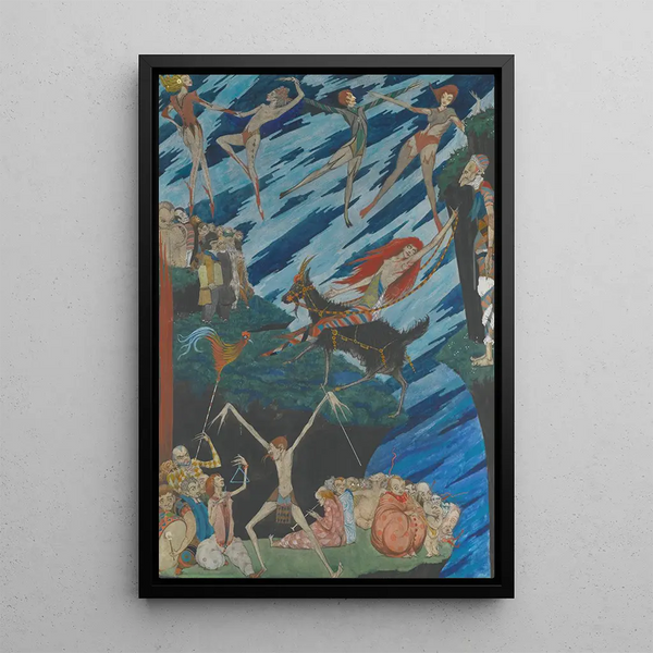 Ik zal hier vandaan in één sprong naar de hel of waar dan ook wegvliegen om ze te verlaten - Harry Clarke — ingelijst kunstwerk aan de muur