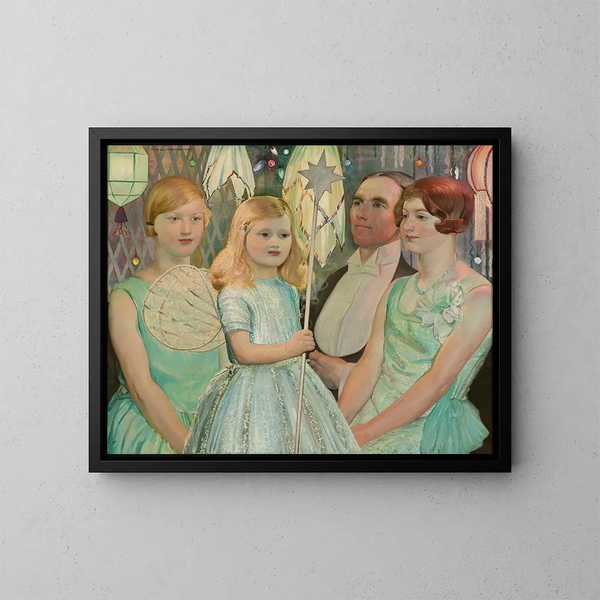 in festive costume - Harry Linley Richardson — framed artwork on a wall