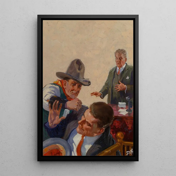 Bankoverval Schilderij - Harry T Fisk — ingelijst kunstwerk aan de muur