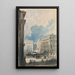 Urban scene painting - Harry Willson — framed artwork on a wall