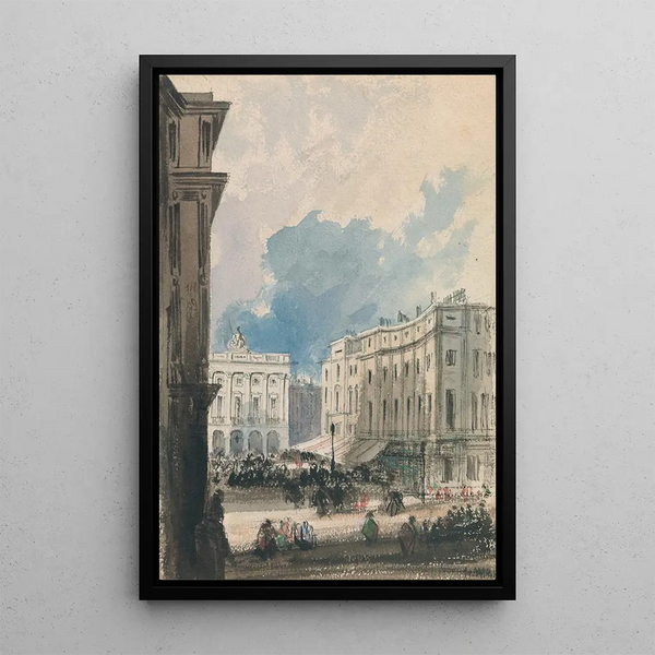 Stadsgezicht - Harry Willson — ingelijst kunstwerk aan de muur