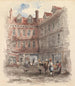 Stadsgezicht met verkopers - Harry Willson — weergave van het kunstwerk