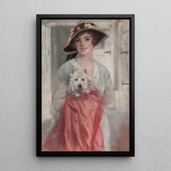 Posant avec son terrier - Haskell Coffin — ingelijst kunstwerk aan de muur