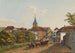 1823 - Hauptstrasse und Kirche in Lörrach — weergave van het kunstwerk