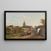 1823 - Hauptstrasse und Kirche in Lörrach — ingelijst kunstwerk aan de muur