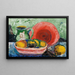 Natuurschilderij met rode bord, kruik en citroen - Hedwig Wagner — ingelijst kunstwerk aan de muur
