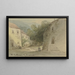Uitzicht op een dorpsweg - Heinrich Adolf Valentin Hoffmann — ingelijst kunstwerk aan de muur