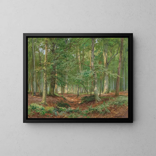 A forest clearing - Heinrich Böhmer — framed artwork on a wall