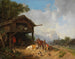 bij de smid in de bergen - Heinrich Bürkel — weergave van het kunstwerk
