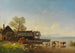 Het meer van Starnberg met uitzicht op het Wetterstein-gebergte - Heinrich Bürkel — weergave van het kunstwerk