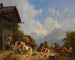 Rixe devant l'auberge - Heinrich Bürkel — weergave van het kunstwerk