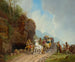 Aanval van linten op een postkoets - Heinrich Bürkel — weergave van het kunstwerk