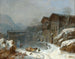 Winter in Rattenberg - Heinrich Bürkel — weergave van het kunstwerk