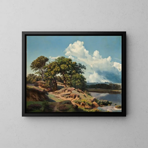 Deense landschap - Heinrich Buntzen — ingelijst kunstwerk aan de muur