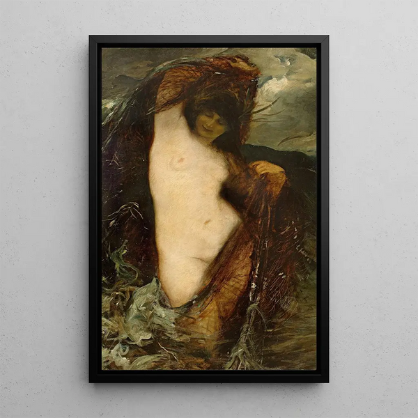 Nymphe - Heinrich Faust — ingelijst kunstwerk aan de muur