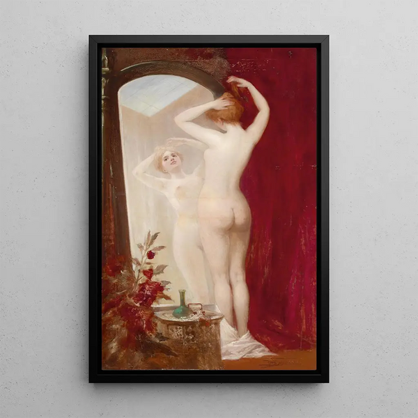 Voor de spiegel - Heinrich Hans Schlimarski — ingelijst kunstwerk aan de muur