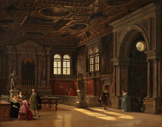 Binnenkant van de Scuola di San Rocco, Venetië - Heinrich Hansen — weergave van het kunstwerk