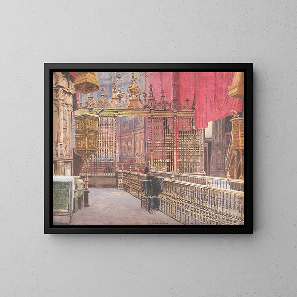 Interior of the Vile Spain Cathedral - Heinrich Hermanns — framed artwork on a wall