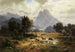 Landschapschilderij met berglandschap - Heinrich Höfer — weergave van het kunstwerk