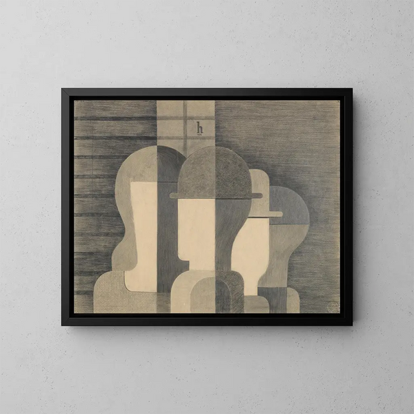 Group - Heinrich Hoerle — framed artwork on a wall