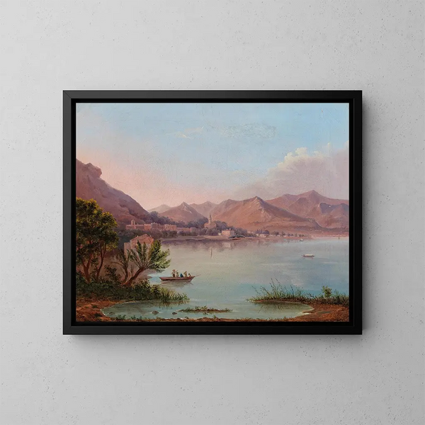 A view of Lake Como - Heinrich Jaeckel — framed artwork on a wall