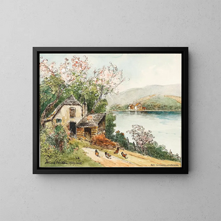 Lentetafereel in de Wachau-vallei - Heinrich Josef Wertheim — ingelijst kunstwerk aan de muur