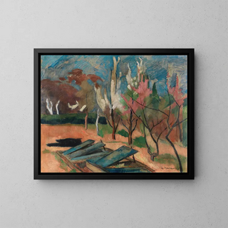 Tuin met kasbedden - Heinrich Nauen — ingelijst kunstwerk aan de muur