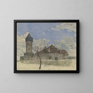 De uitkijktoren in Sachsenhausen - Heinrich Rumbler — ingelijst kunstwerk aan de muur