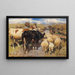Koeien en schapen bij de hek - Heinrich von Zügel — ingelijst kunstwerk aan de muur