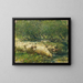 Bergère met een kudde schapen aan de rand van een beek onder de schaduw van de bomen - Heinrich von Zügel — ingelijst kunstwerk aan de muur