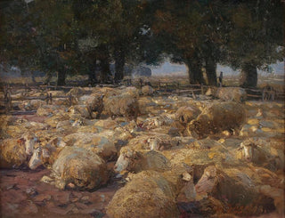 van Heidemoor schaapstuin - Heinrich von Zügel — weergave van het kunstwerk