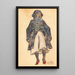 Young Girl - Heinrich Zille — framed artwork on a wall