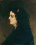 Dame de profil avec voile et œillet - Heinrich von Angeli — artwork view